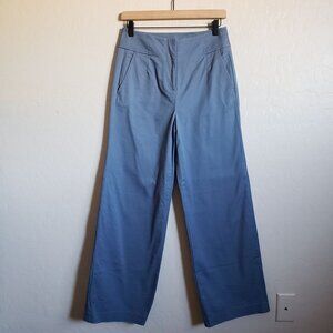Boden High Rise Wide Leg Trouser Pants Cotton Retro Solid Blue Size Women's 4